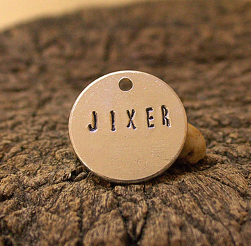 Personalised Pet ID Tag - Straight Uppercase Font, Lightweight Aluminum (2 Sizes)