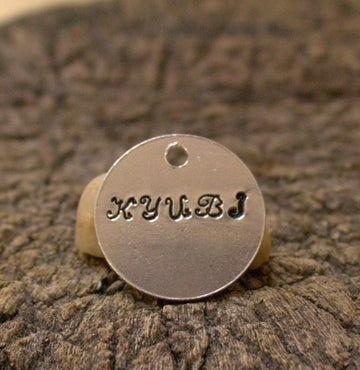Personalised Pet ID Tag – Uppercase Script Font, Lightweight Aluminum