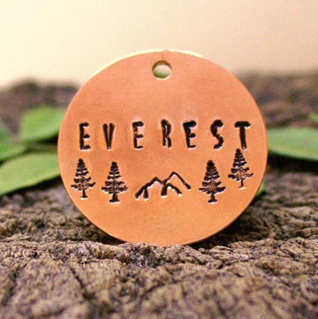 Everest with trees Pet Name Tag (32 mm)